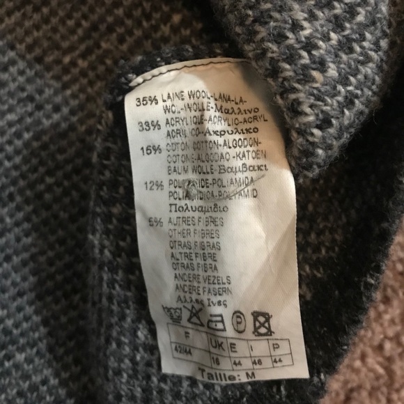 Jacqueline Riu Wool grey vintage button floral sweater size medium - Picture 7 of 11